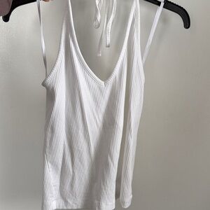Elegant White Ribbed Camisole